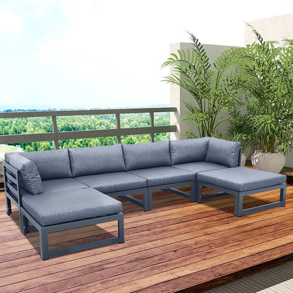 Outdoor sofa 4 pieces+2 ottomans