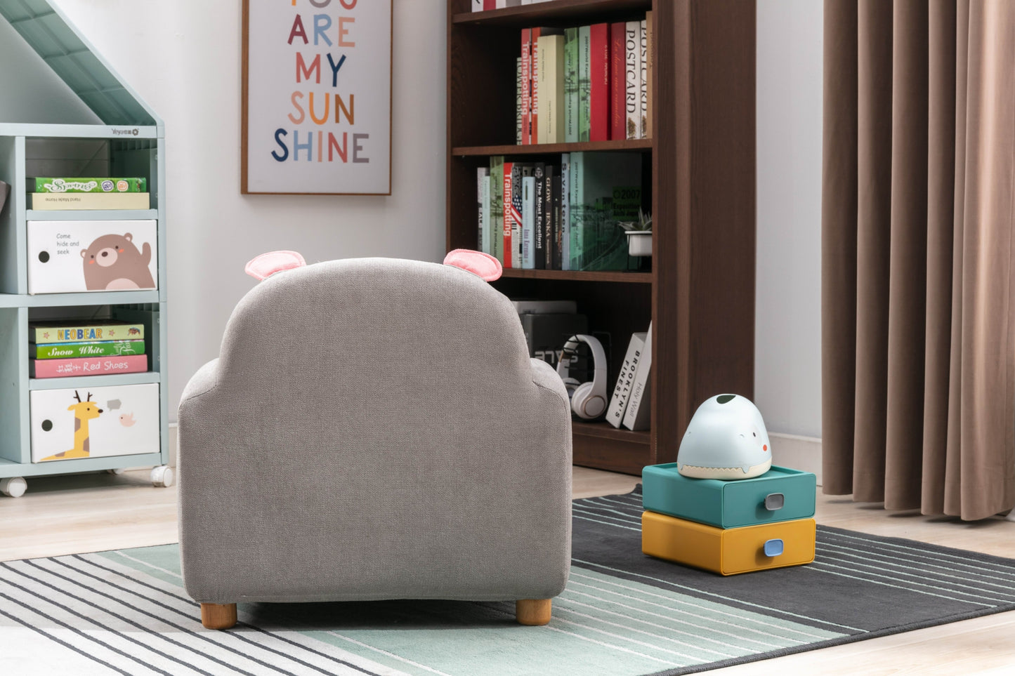 Beautiful Kids Chair 1pc Rabbit Grey