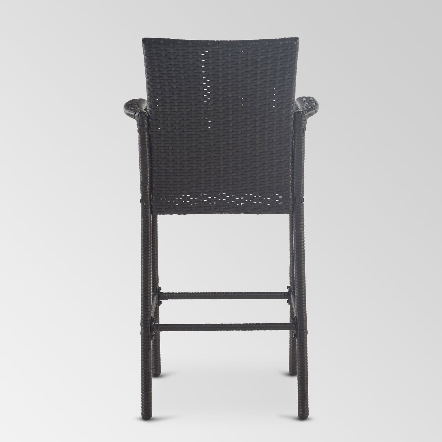 Stewart 30-Inch Outdoor Grey Wicker Barstool (Set of 2)