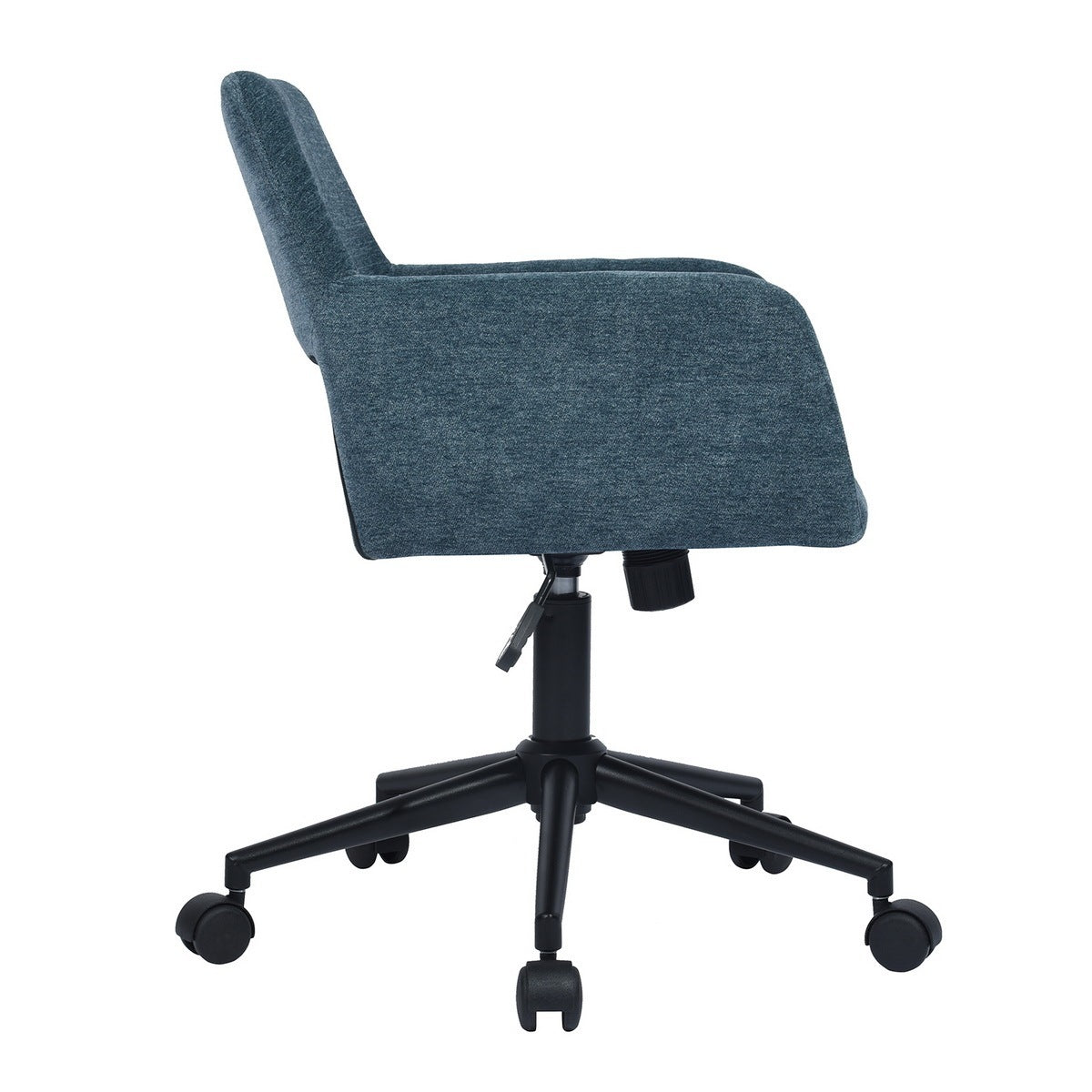 Fabric Upholstered Adjustable Swivel Office Chair, Blue