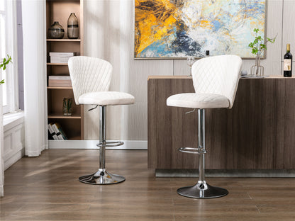 COOLMORE  Bar Stools with Back and Footrest Counter Height Dining Chairs Set of 2