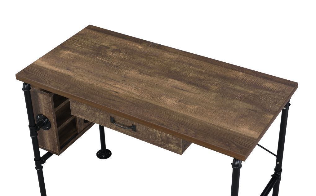 ACME Endang Writing Desk, Weathered Oak & Black Finish 92595