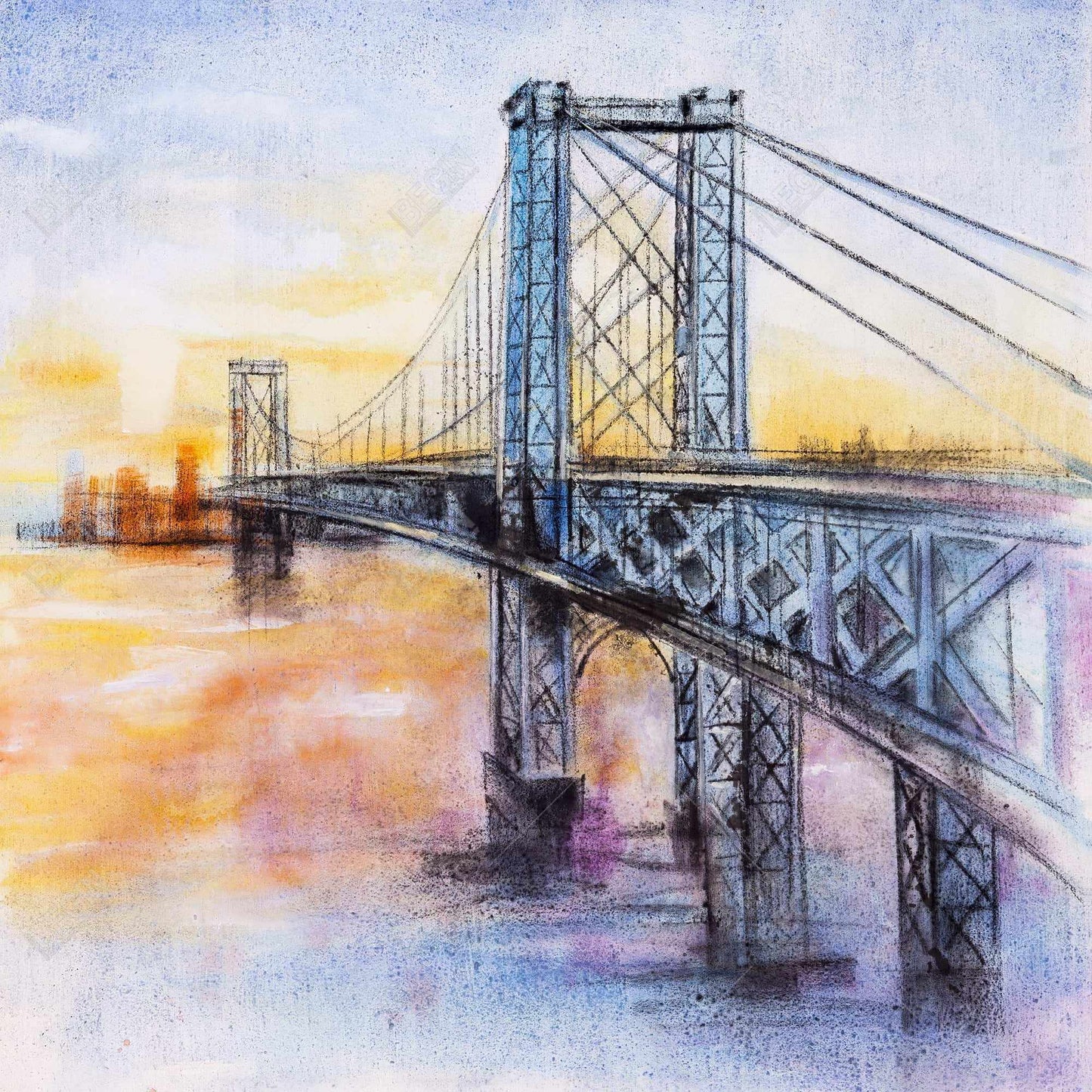 Abstract brooklyn bridge - 08x08 Print on canvas