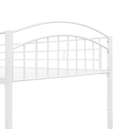 Twin Over Twin Metal Bunk Bed,Divided into Two Beds(White)（OLD SKU:MF280424AAK）