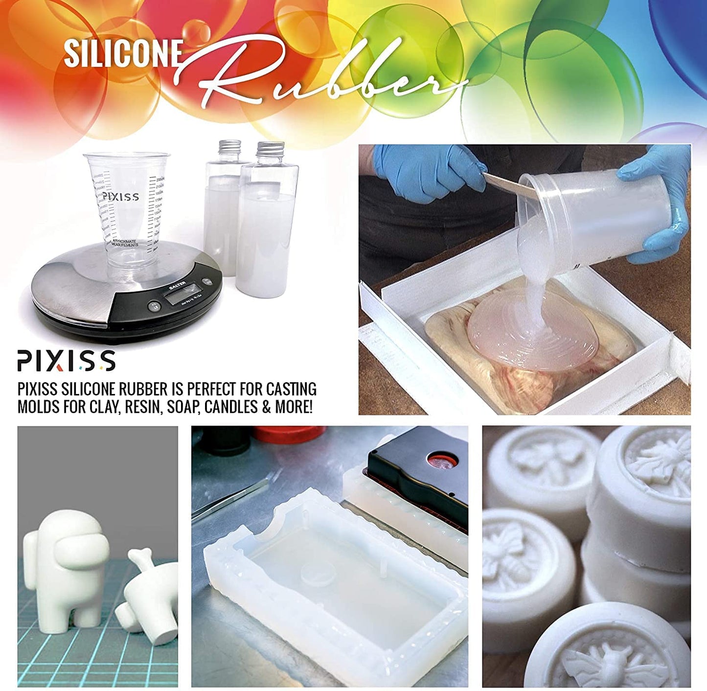 PIXISS Liquid Silicone Rubber for Mold Making 7 oz Kit by Pixiss