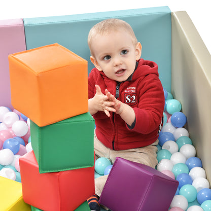 SoftZone Toddler Foam Block Playset, Soft Colorful Stacking Play Module Blocks Big Foam Shapes for Babies and Kids Building, Easy Clean Safe Indoor Active Play Structure