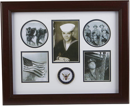 The Military Gift Store US Flag Store U.S. Navy Medallion 5 Picture Collage Frame. by The Military Gift Store