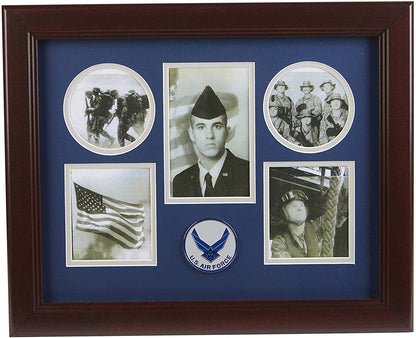 The Military Gift  Store Products Frame Aim High Air Force Medallion 5 Picture Collage Frame. by The Military Gift Store
