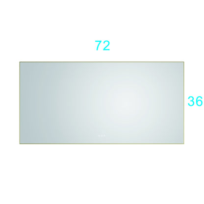 72x 36Inch LED Mirror Bathroom Vanity Mirror with Back Light, Wall Mount Anti-Fog Memory Large Adjustable Vanity Mirror