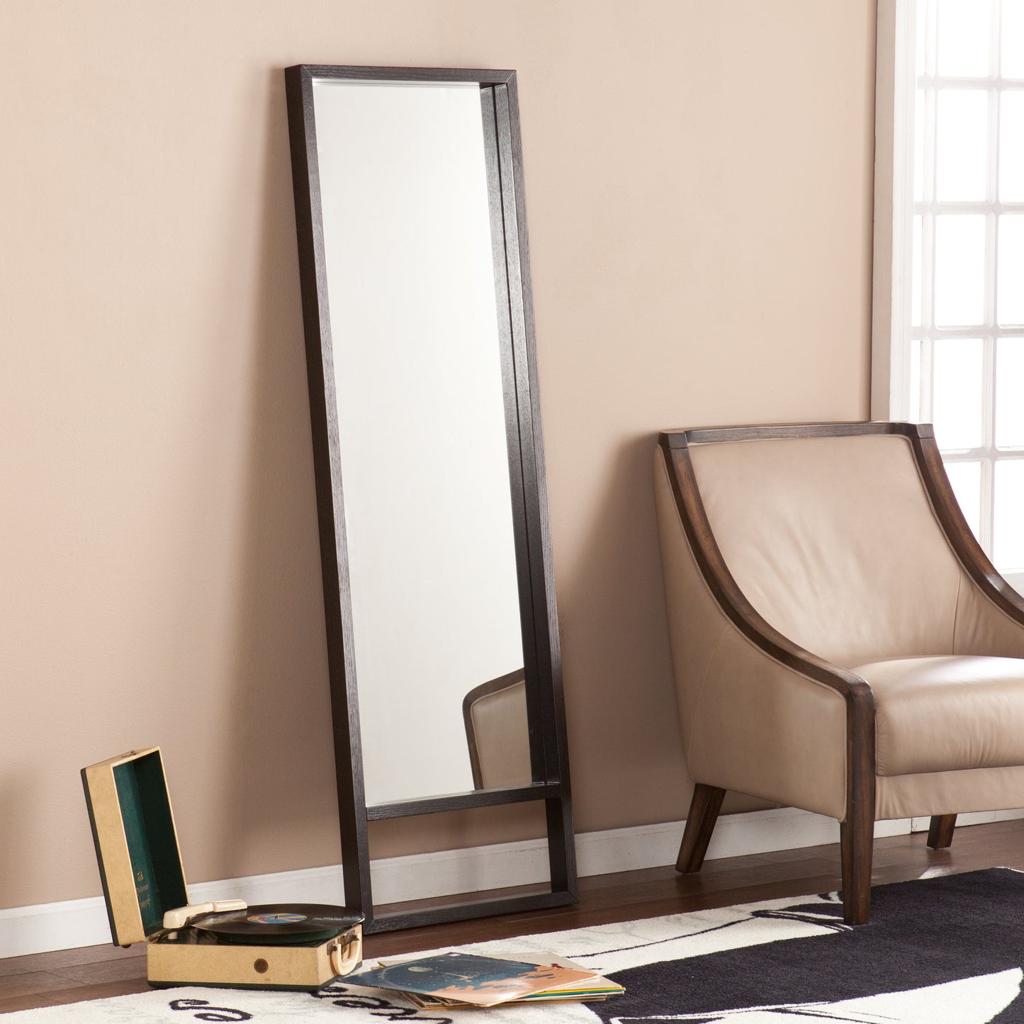 Jaxon Leaning Mirror - Ebony Stain