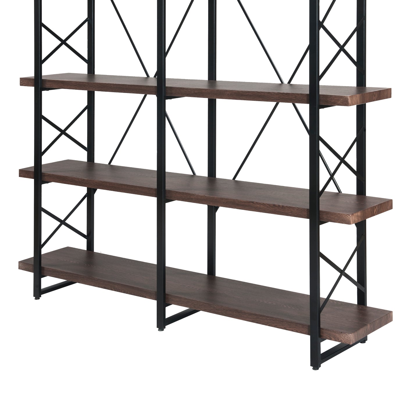 [VIDEO] Home Office 5 Tier Bookshelf, X Design Etageres Storage Shelf, Industrial Bookcase for Office with Metal Frame