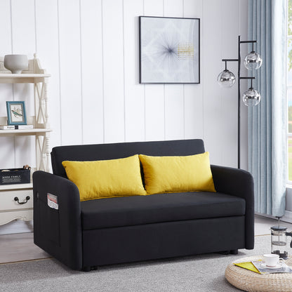 Twins Sofa Bed Black Fabric