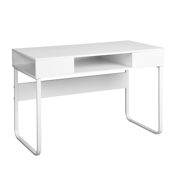 43.3" Rectangular Computer Desk / Writing Desk with Open Storage, White