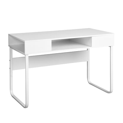 43.3" Rectangular Computer Desk / Writing Desk with Open Storage, White