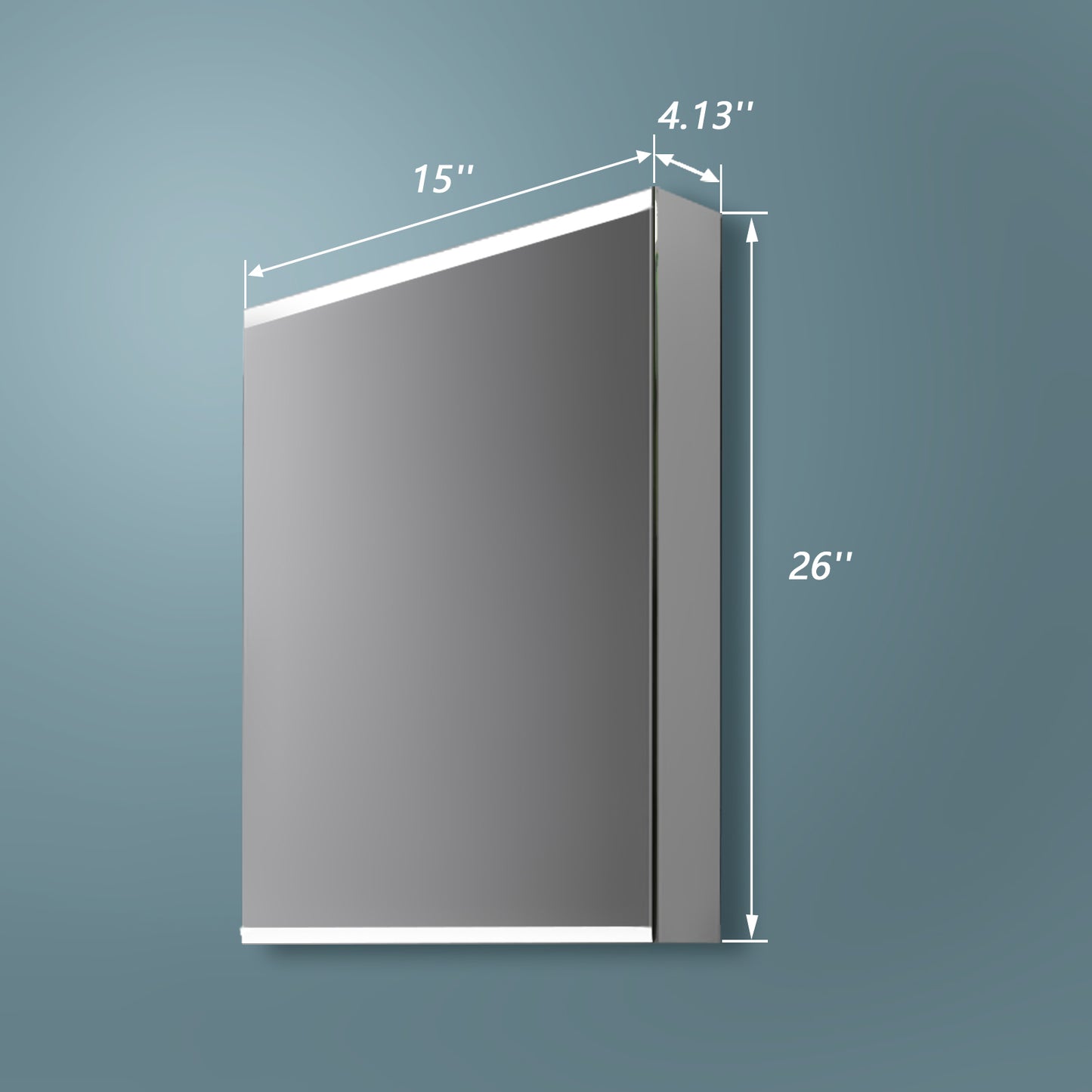 Surface Mount 1 Door Medicine Cabinet with 2 Adjustable Shelves and LED Lighting (Hinge on the left)