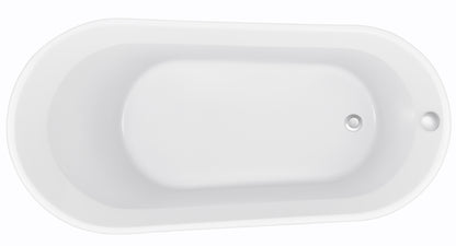 69" 100% Acrylic Freestanding Bathtub，Contemporary Soaking Tub，white Bathtub