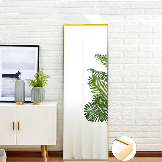 Miro 1500 400-g    Full Length Mirror Floor Mirror Hanging Standing or Leaning, Bedroom Mirror Wall-Mounted Mirror with Gold Aluminum Alloy Frame, 59" x 15.7"