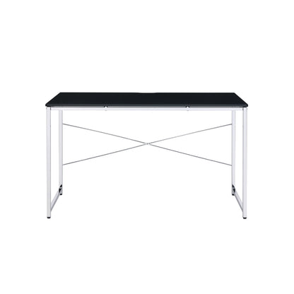 ACME Tennos Writing Desk, Black & Chrome Finish 93195