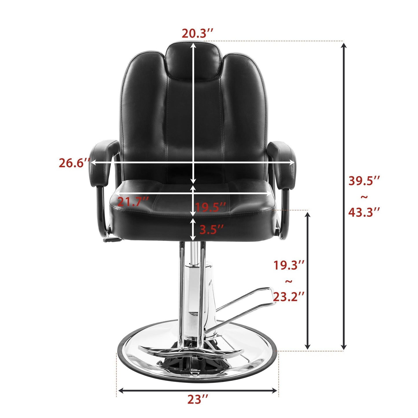 Deluxe Reclining Barber Chair with Heavy-Duty Pump for Beauty Salon Tatoo Spa Equipment