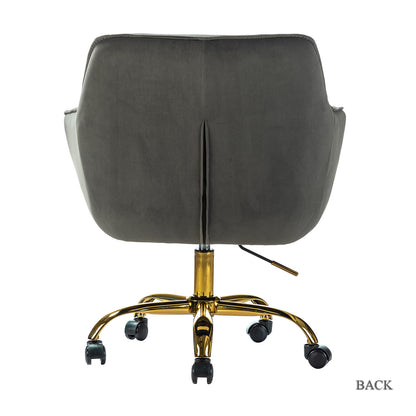 Somnus Task Chair With Tufted Back and Golden Base