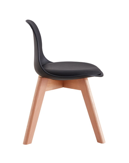 BB chair ,wood leg; pp back with cushion, BLACK,2 pcs per set