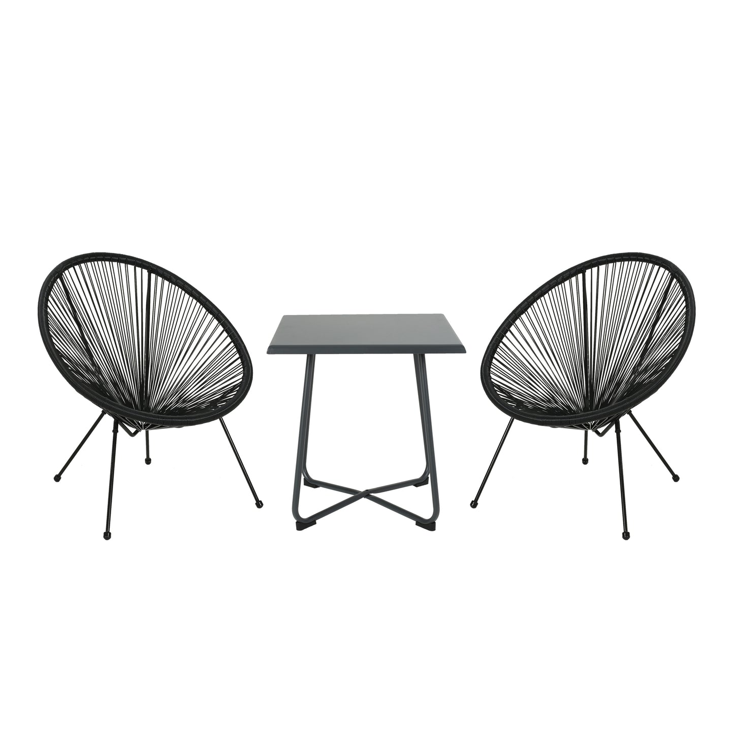 Great Deal Furniture Alexis Outdoor Woven Chair Black （set of 2）