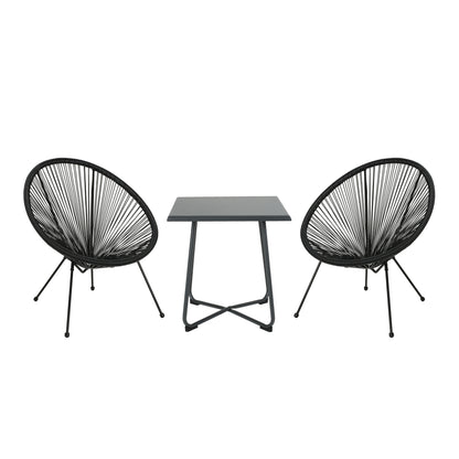 Great Deal Furniture Alexis Outdoor Woven Chair Black （set of 2）