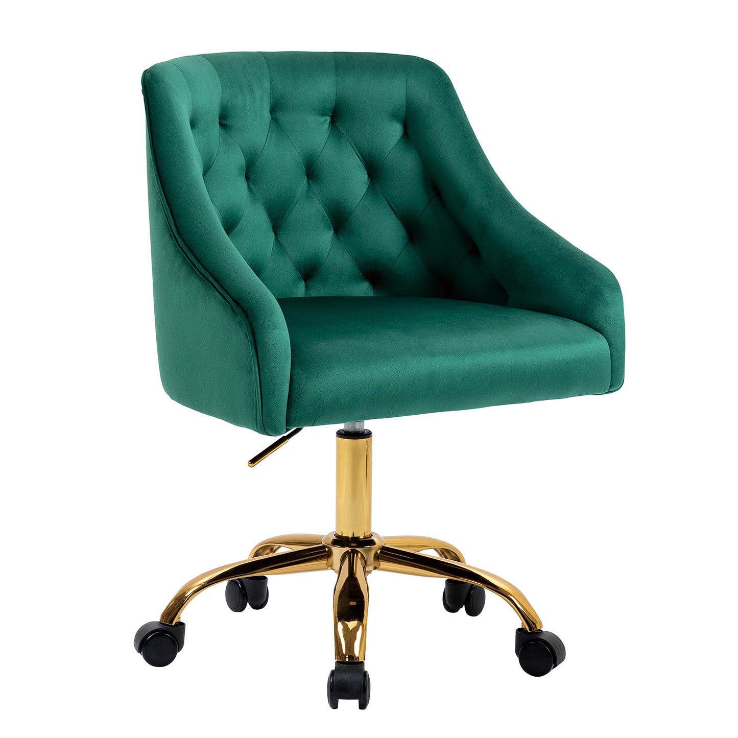 Modern Home Office Chair, Velvet Swivel Armchair, Velvet Office Chair with Soft Seat