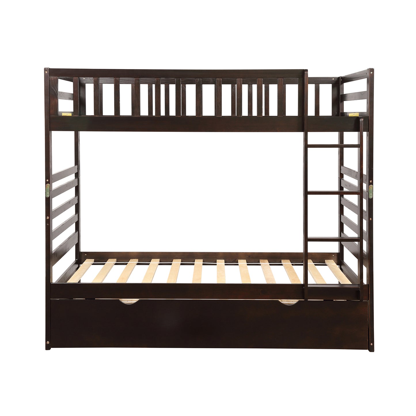 Orisfur. Twin Bunk Beds for Kids with Safety Rail and Movable Trundle bed