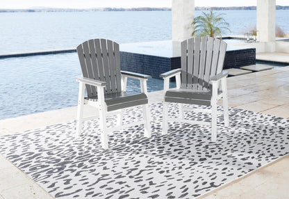 Ashley Transville Gray/White Casual Outdoor Dining Arm Chair (Set of 2) P210-601A