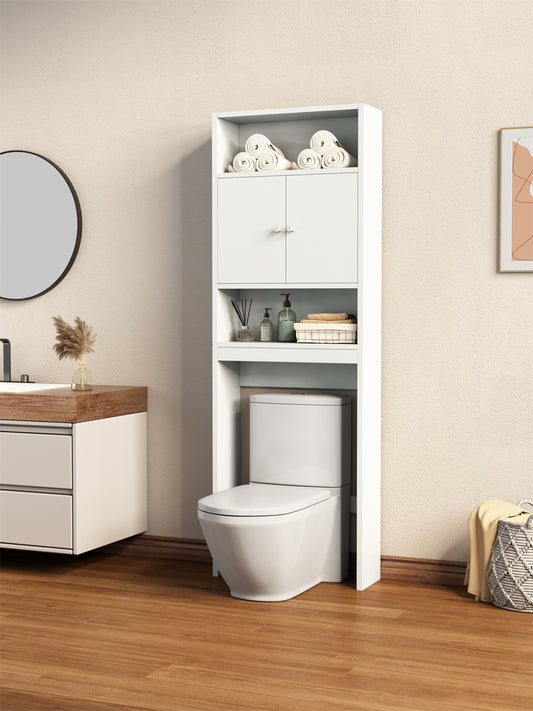 Home Bathroom Shelf Over-The-Toilet, Bathroom SpaceSaver, Bathroom, Tollilet storage cabinet,WHITE,MDF BOARD