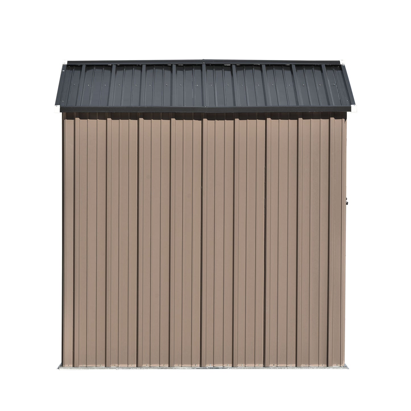 TOPMAX Patio 8ft x6ft Bike Shed Garden Shed, Metal Storage Shed with Adjustable Shelf and Lockable Doors, Tool Cabinet with Vents and Foundation Frame for Backyard, Lawn, Garden, Brown