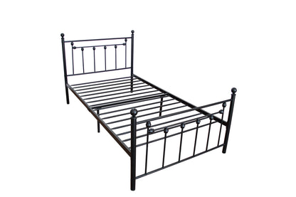 Twin  Size Metal Bed Frame with Headboard and Footboard (black )