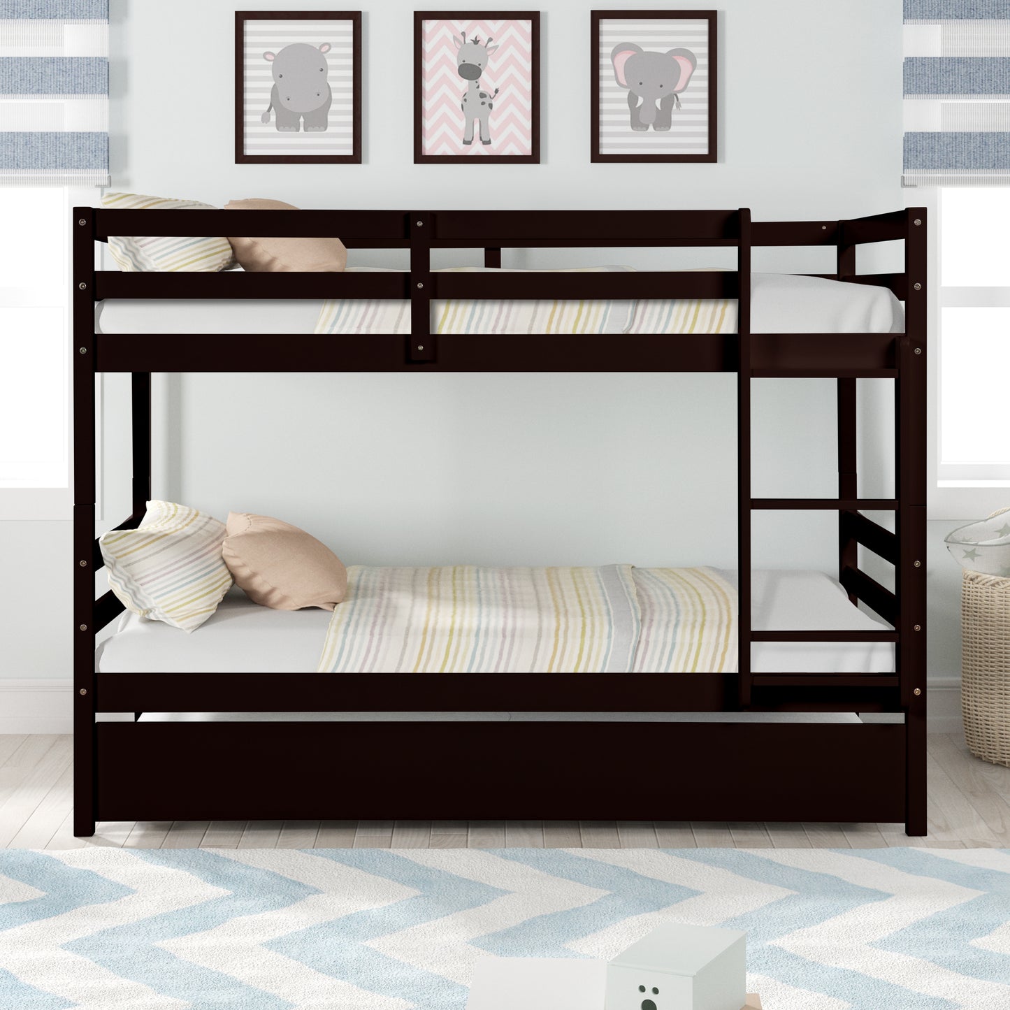 TWIN BUNKBED WITH TWIN TRUNDLE