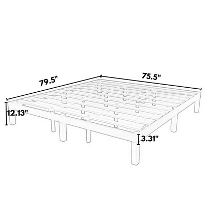 King Size Solid Wood Platform Bed, No Box Spring Needed, Strong Wood Slat Support, Easy Assembly