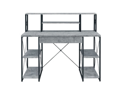 ACME Amiel Desk, Faux Concrete & Black 92875