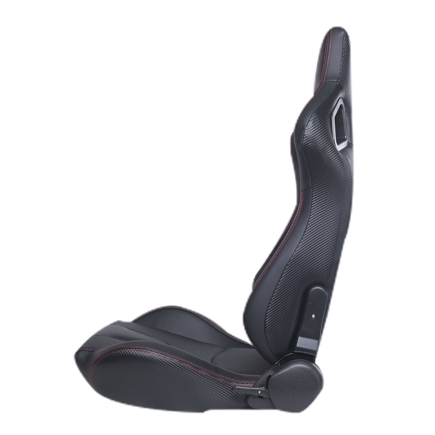 RACING SEAT  ALL BLACK SIMULATOR LEATHER WITH DOUBLE SLIDER 2PCS