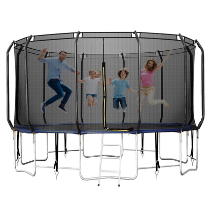 16 FT Easy Assembly Trampoline for Family,Outdoor Jumping Trampoline with Safety Enclosure Net