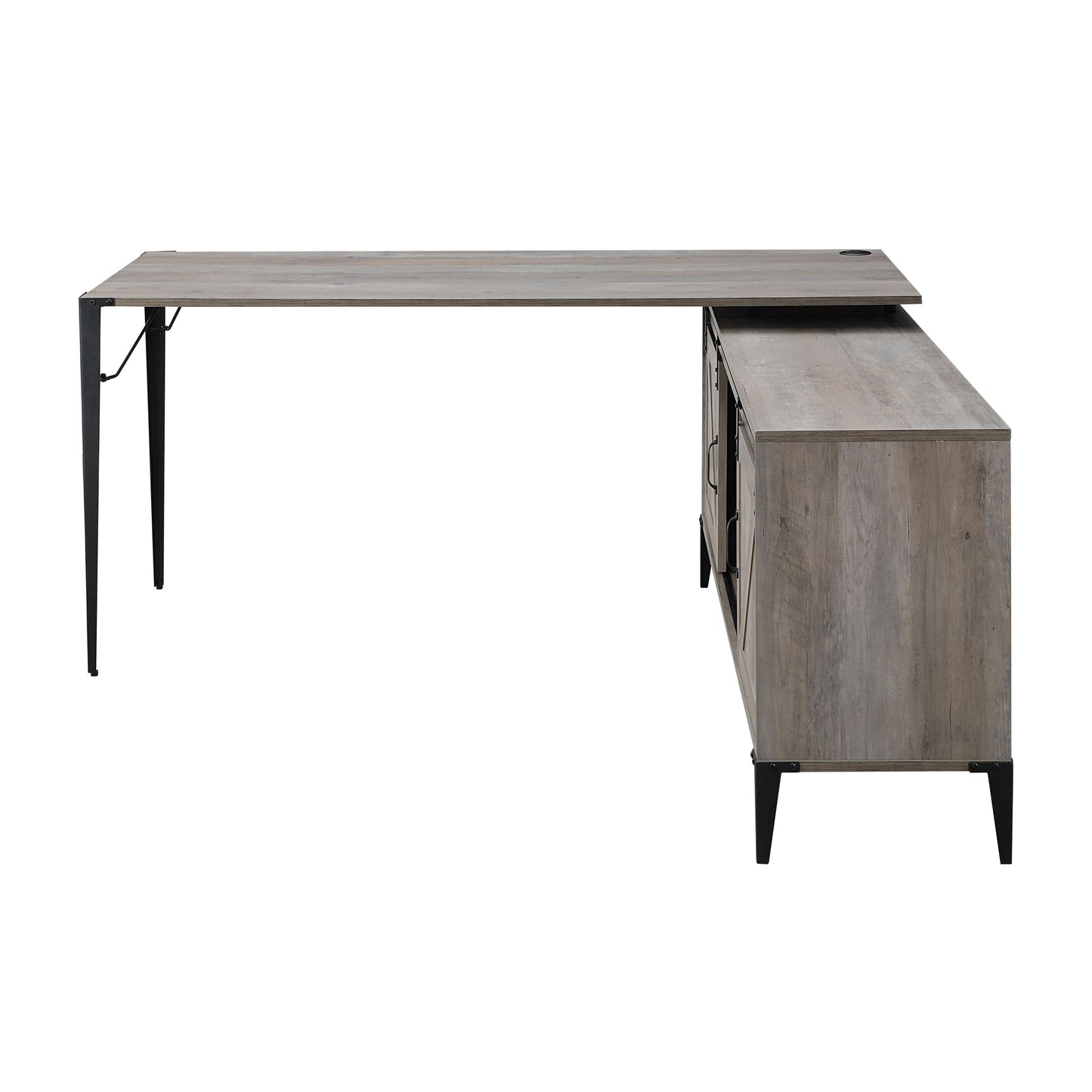 ACME Zakwani Writing Desk, Gray Oak & Black Finish OF00001