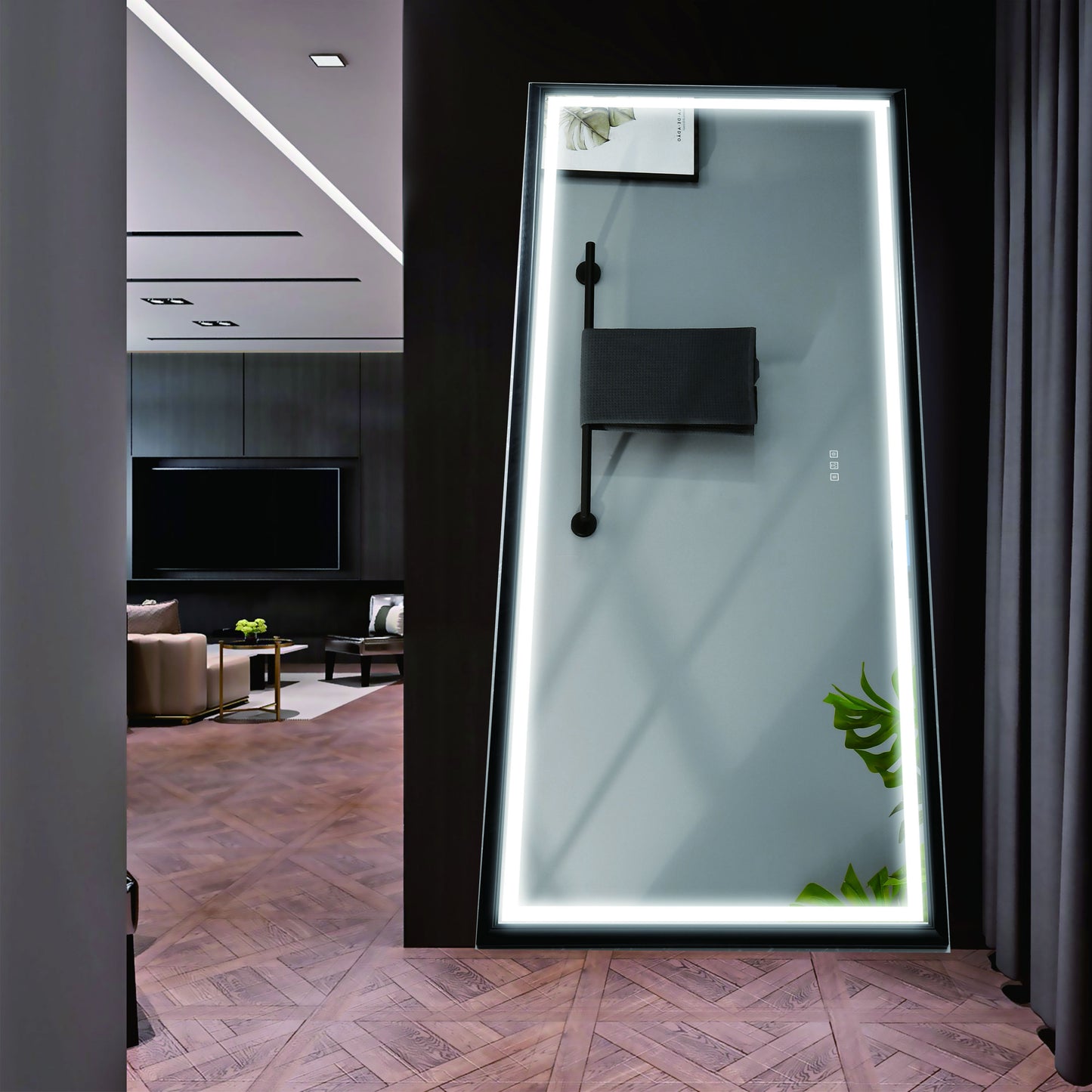LTL needs to consult the warehouse address88 in. W x 38 in. H Oversized Rectangular Black Framed LED Mirror Anti-Fog Dimmable Wall Mount Bathroom Vanity Mirror  Wall Mirror