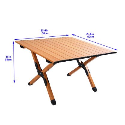 Portable picnic table, rollable aluminum alloy table top with folding solid X-shaped frame ZB1001MW