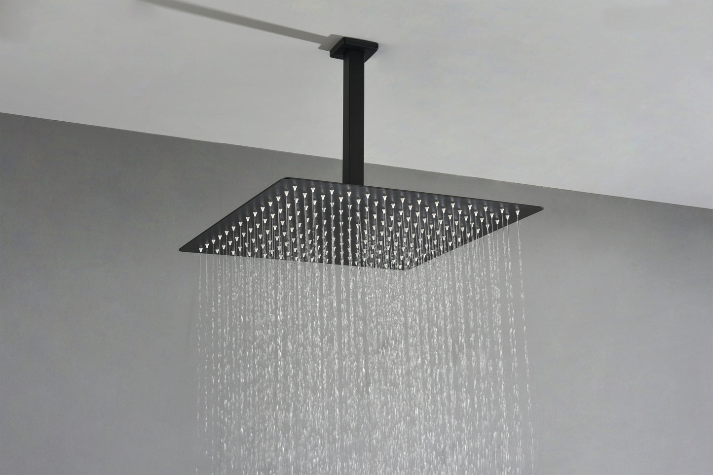 Matte Black  Bathroom Luxury Combo Set Ceiling Mounted Rainfall