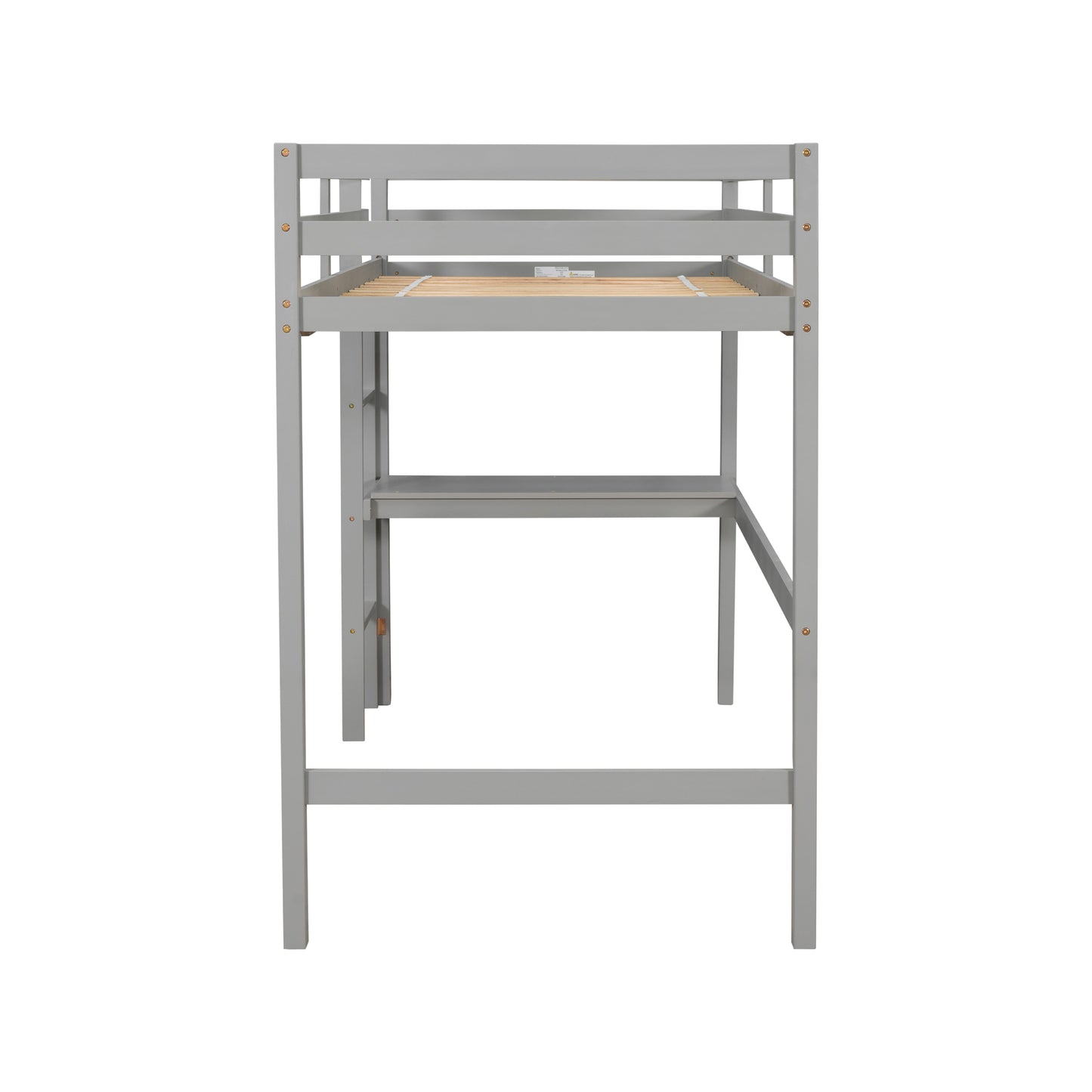 Twin Loft Bed with  built-in desk,Grey