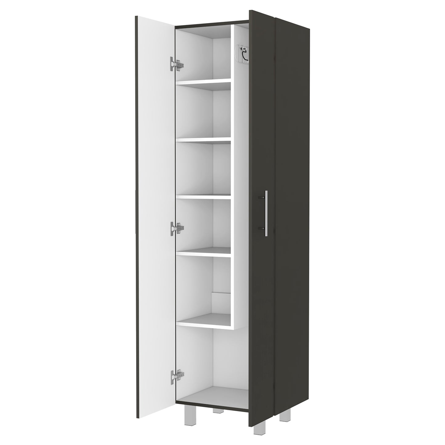 Halifax 2-Door Rectangle Closet Pantry Black Wengue and White