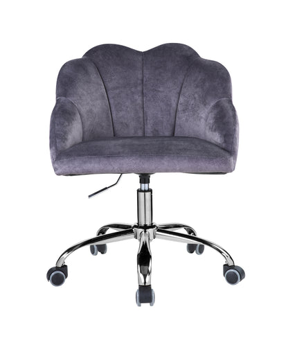 ACME Rowse Office Chair in Dark Gray Velvet & Chrome Finish OF00118