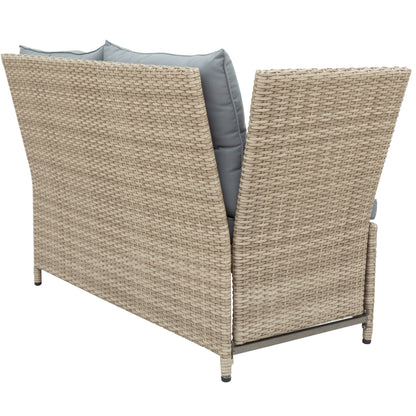 TOPMAX Outdoor Patio 4-Piece All Weather PE Wicker Rattan Sofa Set with Adjustable Backs for Backyard, Poolside, Gray