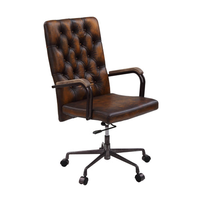 ACME Noknas Office Chair, Brown Lether 93175