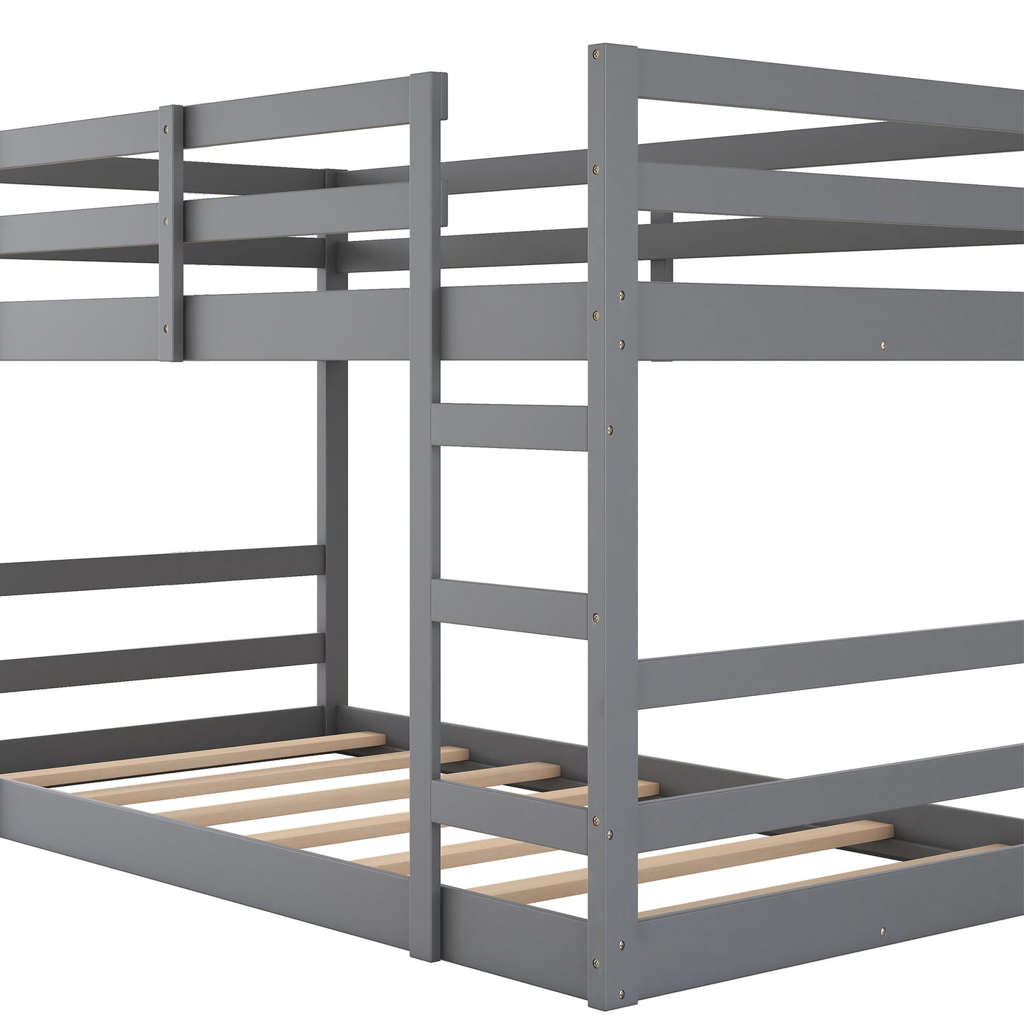 Twin Over Twin Bunk Bed with Ladder, Gray（OLD SKU：WF282787AAE）