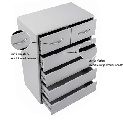 Six drawer side table-Grey