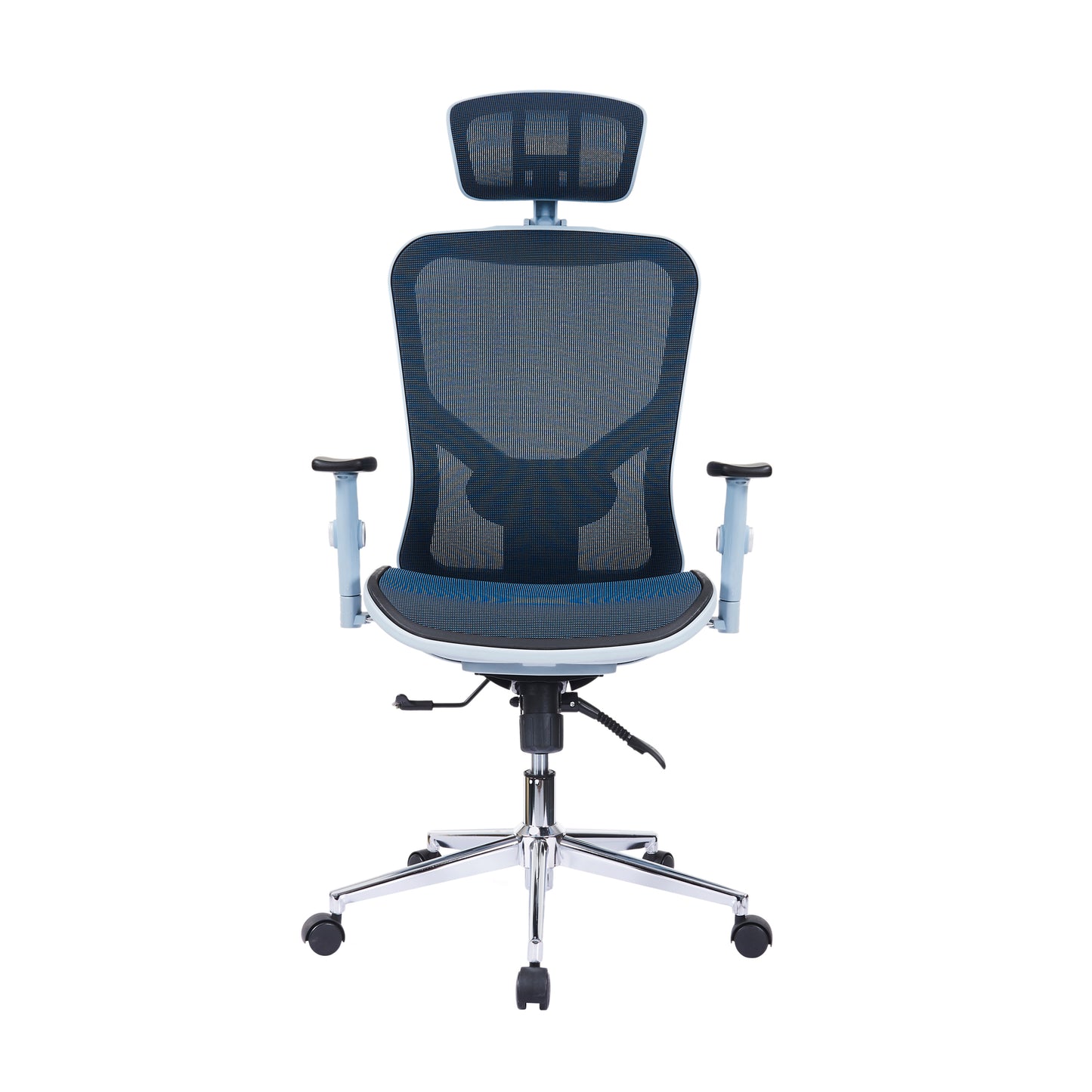 Techni Mobili High Back Executive Mesh Office Chair with Arms, Headrest and Lumbar Support, Blue